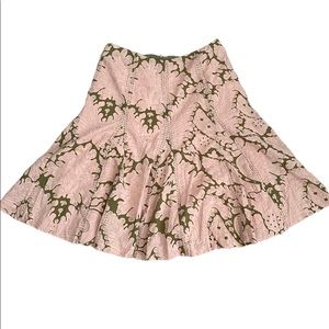 Elevenses Anthropologie Flirty Pink
Green Retro Paisley Fit+Flare Skirt 2